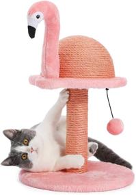 img 3 attached to PETEPELA Cat Scratching Post: Interactive Toy Ball & Extra Replacement Pole Included - Natural Sisal Scratcher for Kittens and Small Cats