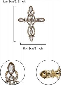 img 1 attached to 💎 Stylish Flyonce Cross Brooch for Women Girls: Vintage Rhinestone Crystal Celtic Knot Lapel Pin