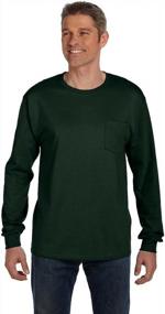 img 1 attached to Hanes Tagless Long Sleeve Pocket Deep Men's Clothing