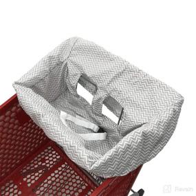 img 3 attached to 🛒 Gray Chevron Portable Shopping Cart Cover, High Chair & Grocery Cart Covers for Babies, Kids, Infants & Toddlers ✮ Includes Free Carry Bag ✮