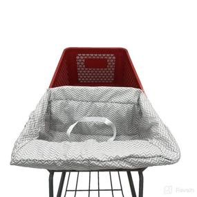 img 1 attached to 🛒 Gray Chevron Portable Shopping Cart Cover, High Chair & Grocery Cart Covers for Babies, Kids, Infants & Toddlers ✮ Includes Free Carry Bag ✮