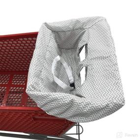 img 2 attached to 🛒 Gray Chevron Portable Shopping Cart Cover, High Chair & Grocery Cart Covers for Babies, Kids, Infants & Toddlers ✮ Includes Free Carry Bag ✮
