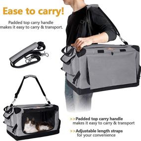 img 3 attached to 🐱 LIOOPET Airline Approved Cat Carrier - Spacious and Portable Travel Carrier for Large Cats and Small Dogs