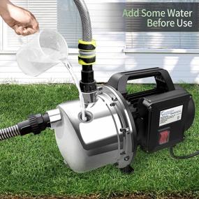 img 1 attached to Stainless Steel Garden Pump - Lanchez 1 HP Shallow Well Pump For Water Removal, Irrigation, And Lawn Fountains - Portable Jet Pump With 1294 GPH Flow Rate And 147 Feet Pumping Height