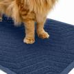 premium wepet cat litter box mat - durable pvc pad, urine-resistant & phthalate free | scatter control trapping rug (l 35 x 23, dark blue) logo