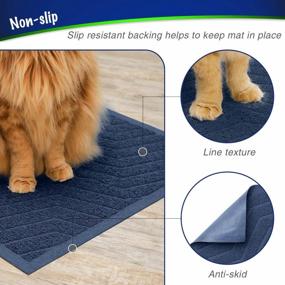 img 1 attached to Premium WePet Cat Litter Box Mat - Durable PVC Pad, Urine-Resistant & Phthalate Free | Scatter Control Trapping Rug (L 35 X 23, Dark Blue)
