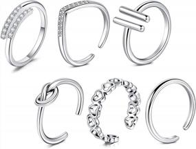 img 4 attached to Stylish Adjustable Toe Rings For Women: MODRSA Toe Rings In Silver And Rose Gold