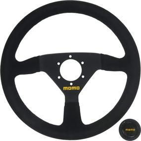 img 1 attached to 🔳 Momo R1913/35S Steering Wheel (MOD 69) - Black Suede, 1 Pack