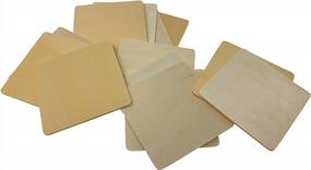 img 2 attached to Set Of 12 Unfinished Birch Wood Coasters For DIY Crafting - 4 X 4 Inches With Instruction Sheet Included