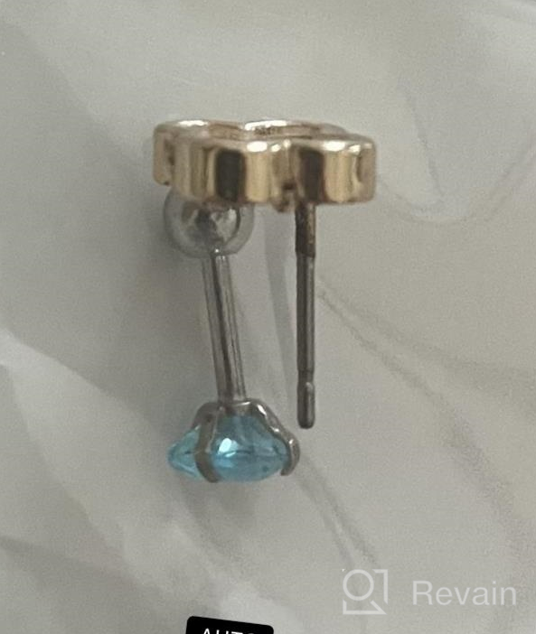 img 1 attached to Stylish and Sparkling: ZS 4 Pairs Shiny Cubic Zirconia 💎 Surgical Steel Stud Earrings for Tragus, Helix, Conch, and Cartilage Piercings review by Steve Tripp