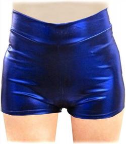 img 2 attached to Sparkle In Style: Shiny Metallic Mini Shorts Hot Pants For Halloween Costume Party