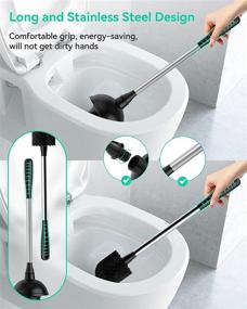 img 1 attached to MIBIO 2-in-1 Toilet Plunger and Bowl Brush Combo: Stainless Steel Set for Effective Bathroom Cleaning