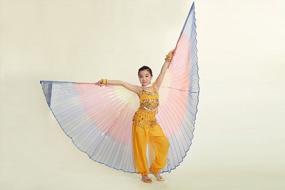 img 2 attached to Kids' Halloween Belly Dance Isis Wings Costume By MUNAFIE - Perfect For Young Performers
