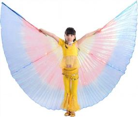 img 1 attached to Kids' Halloween Belly Dance Isis Wings Costume By MUNAFIE - Perfect For Young Performers
