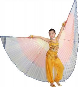 img 4 attached to Kids' Halloween Belly Dance Isis Wings Costume By MUNAFIE - Perfect For Young Performers