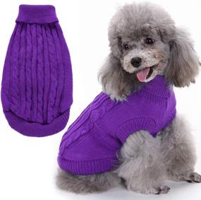 img 4 attached to SunteeLong Turtleneck Knitted Sweater Sweaters Dogs ... Apparel & Accessories