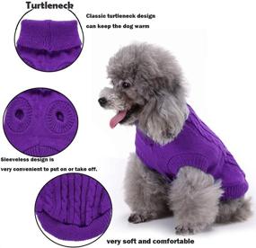 img 1 attached to SunteeLong Turtleneck Knitted Sweater Sweaters Dogs ... Apparel & Accessories