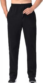 img 4 attached to Zoulee Men'S Sports Sweatpants With Front Zip Fly And Open-Bottom Trousers