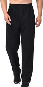 img 3 attached to Zoulee Men'S Sports Sweatpants With Front Zip Fly And Open-Bottom Trousers