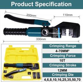 img 2 attached to Hydraulic Crimping Tool And Cable Cutter Set With 9 Dies - Ideal For Wire Battery Cable, Lug Terminal, And Cable Railing Hardware Crimping And Swaging Of 1/8" To 3/16" Cables - BLIKA 10 Ton Capacity