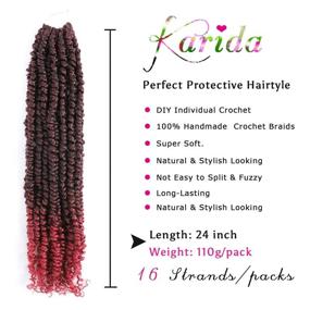 img 3 attached to 7 Packs Pre-Twist Passion Twist Hair 24 Inch Passion Twist Crochet Hair Pre Looped 16 Roots Bohemian Braids For Passion Twist Synthetic Braiding Hair Extensions (24 Inch (Pack Of 7), T1B/530#)
