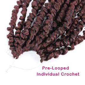 img 1 attached to 7 Packs Pre-Twist Passion Twist Hair 24 Inch Passion Twist Crochet Hair Pre Looped 16 Roots Bohemian Braids For Passion Twist Synthetic Braiding Hair Extensions (24 Inch (Pack Of 7), T1B/530#)