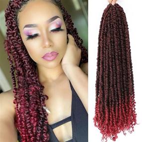 img 4 attached to 7 Packs Pre-Twist Passion Twist Hair 24 Inch Passion Twist Crochet Hair Pre Looped 16 Roots Bohemian Braids For Passion Twist Synthetic Braiding Hair Extensions (24 Inch (Pack Of 7), T1B/530#)