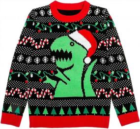 img 4 attached to Ugly Christmas Sweater With Trex Dinosaur - Perfect Gift For Dino Lovers - Men'S And Women'S Sizes Available