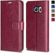 burgundy leather flip wallet case for samsung galaxy s7 with card slot and kickstand by ocase - enhance your experience! logo