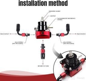 img 3 attached to 🔧 Efficient and Versatile: YESHMA Universal Adjustable EFI Fuel Pressure Regulator Kit with 0-100psi Gauge and AN6-6AN Fuel Line Fitting in Sleek Black & Red Aluminum