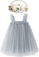 bgfks layered tulle tutu dress with flower headband - rainbow princess skirt set for toddler girls and babies логотип