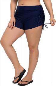 img 4 attached to ATTRACO Swim Shorts For Women Plus Size Swimsuit Shorts Swimwear Bottoms Lined