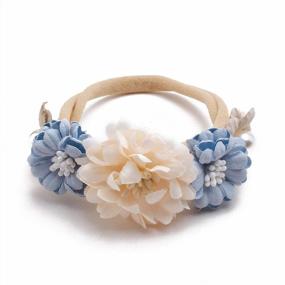 img 2 attached to 🌸 Nylon Elastic Headbands Set - 6Pcs Baby Girls Flower Hair Accessories for Newborns, Infants, Toddlers, and Kids