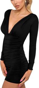 img 2 attached to GOBLES Womens Sleeve Bodycon Cocktail Women's Clothing ~ Dresses