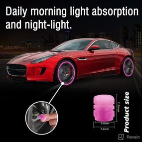 img 2 attached to 🚗 Glow-in-the-Dark Car Tire Valve Stem Caps - 12PCS Noctilucous Air Cap Covers in Pink