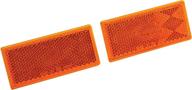 reese towpower 73887 quick mount rectangular reflector, amber - 2 pack logo