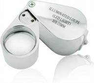 etopstech led illuminated jewelry loupe 30x 21mm mg21007 silver logo