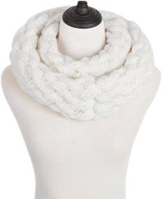 img 3 attached to Premium Solid Winter Infinity Circle Women's Accessories ~ Scarves & Wraps