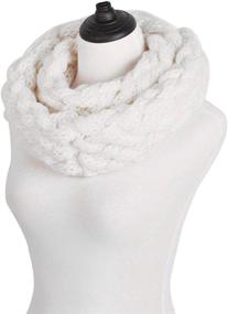 img 2 attached to Premium Solid Winter Infinity Circle Women's Accessories ~ Scarves & Wraps