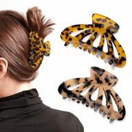 stylish and strong hair claw clips for thick hair - nonslip acrylic banana barrettes, butterfly, and leopard print clips - perfect hair accessories for women and girls logo