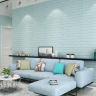 qihang 3d наклейка на стену - самоклеящиеся водонепроницаемые кирпичные полиэтиленовые обои для гостиной, спальни, тв-фона, декоративные наклейки (светло-голубой) логотип