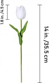 img 3 attached to Realistic PU White Tulip Flowers - Set Of 20 Artificial Tulip Stems For Easter, Weddings, And Spring Decor - Perfect For Centerpieces, Wreaths, And Funeral Arrangements - 14 Inches Tall