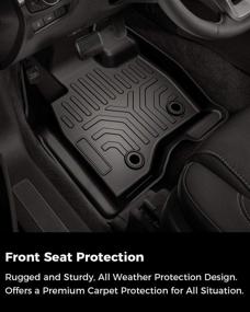 img 3 attached to 🚗 ISSYAUTO Floor Mats for Explorer 2015-2019: All-Weather TPE Rubber Mats, 1st & 2nd Row Seat, Black