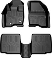 🚗 issyauto floor mats for explorer 2015-2019: all-weather tpe rubber mats, 1st & 2nd row seat, black logo