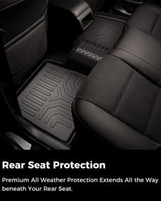 img 2 attached to 🚗 ISSYAUTO Floor Mats for Explorer 2015-2019: All-Weather TPE Rubber Mats, 1st & 2nd Row Seat, Black