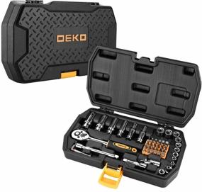 img 1 attached to Automotive tool set DEKO DKMT49, 49 pcs, black/yellow