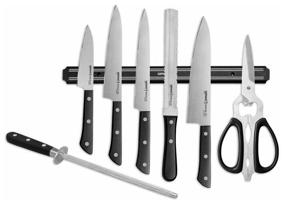 img 1 attached to 🔪 Samura Harakiri SHR-0280B Knife Set: 5 Knives, Mousat, Scissors, Magnetic Holder - The Ultimate Cutlery Collection