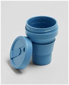 img 1 attached to STOJO reusable collapsible cup with lid for coffee to go made of food grade silicone, 355 ml coffee mug, Steel color