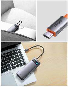img 1 attached to Хаб USB-концентратор Baseus Metal Gleam Series 7-in-1 Multifunctional Type-C HUB Docking Station Gray