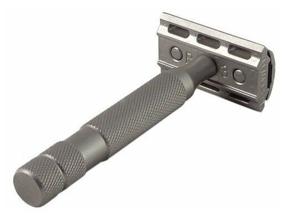 img 1 attached to Rockwell Razors 6S T-Shape Razor, stainless steel, matte black, 5 replacement blades